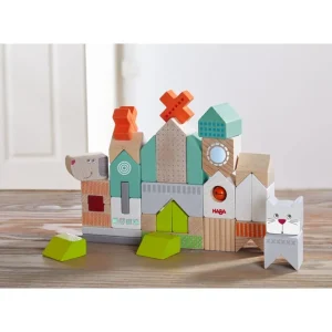 Haba Blocs, Briques Et Planchettes De Construction>Blocs de Construction en Bois pour Enfant Miaou et Ouaf