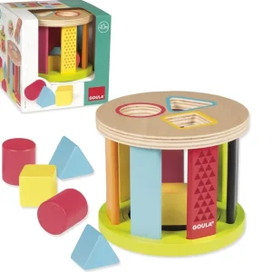 Goula Jouets À Empiler Et À Encastrer>Boîte à Formes en Bois Bébé - Tambour