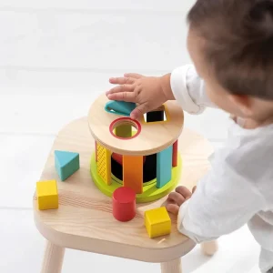 Goula Jouets À Empiler Et À Encastrer>Boîte à Formes en Bois Bébé - Tambour