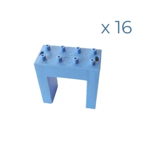 Wonderworld Circuits À Billes En Bois>Briques Bleues (16 pièces) en Bois Recyclé et Plastique