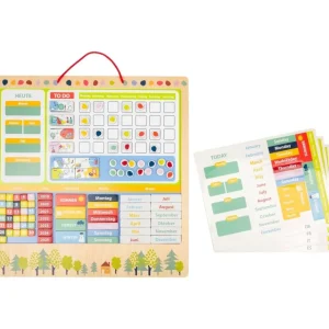 Small Foot Heure Et Temps>Calendrier éducatif magnétique en bois