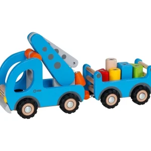 Goki Véhicules Et Garages>Camion Plateau-Grue en Bois pour Enfant