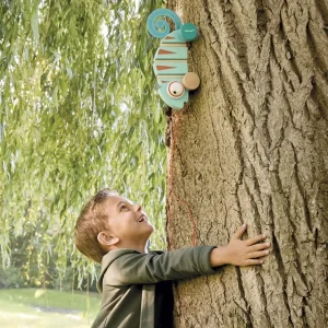 Janod Jouets À Tirer Et À Pousser>Caméléon à Tirer en Bois Tropik pour Bébé