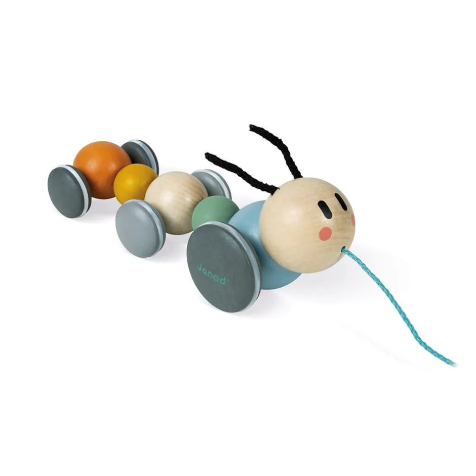 chenille__promener_sweet__0.webp Janod Jouets À Tirer Et À Pousser>Chenille à Promener Sweet Cocoon en Bois pour Bébé