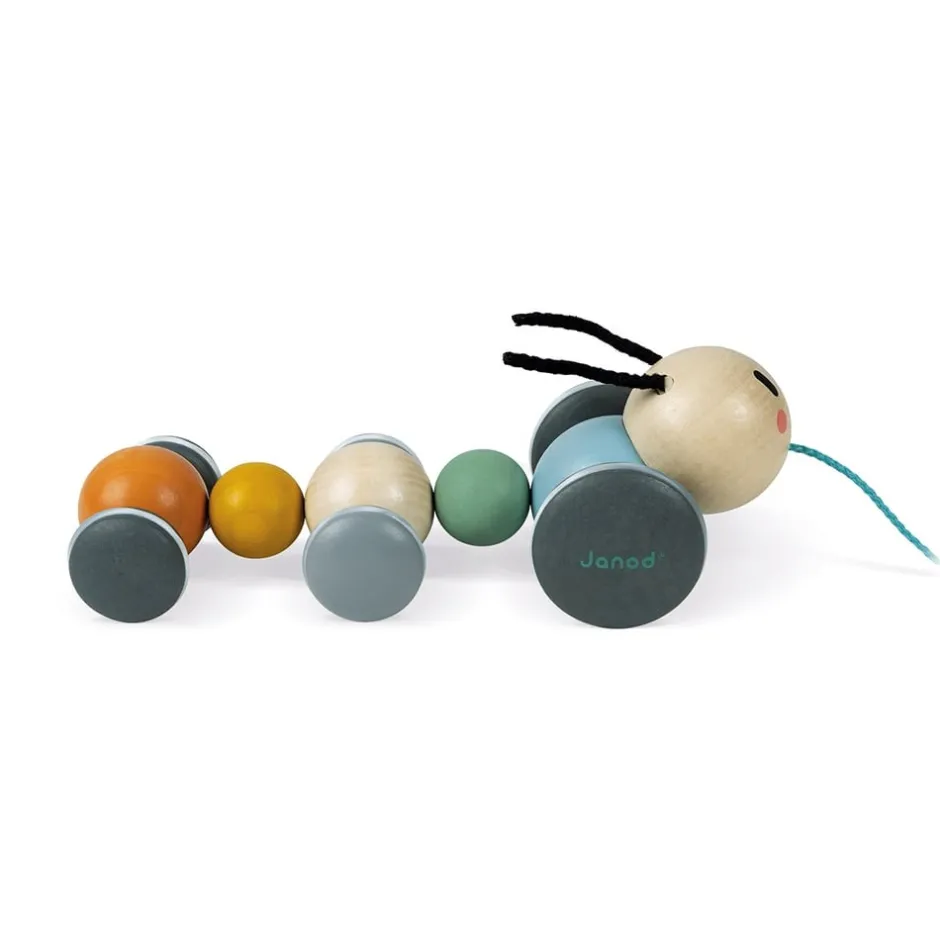 chenille__promener_sweet__5.webp Janod Jouets À Tirer Et À Pousser>Chenille à Promener Sweet Cocoon en Bois pour Bébé