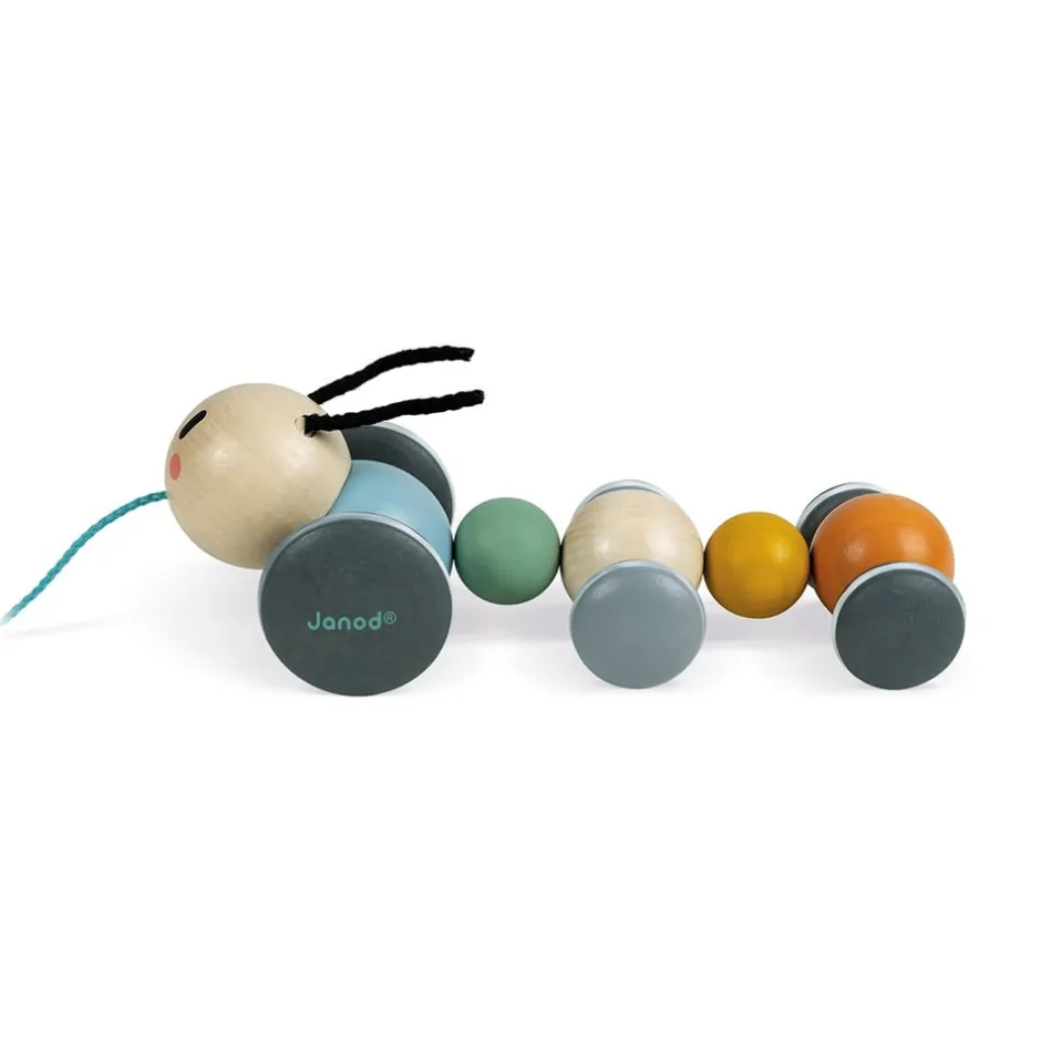 chenille__promener_sweet__6.webp Janod Jouets À Tirer Et À Pousser>Chenille à Promener Sweet Cocoon en Bois pour Bébé