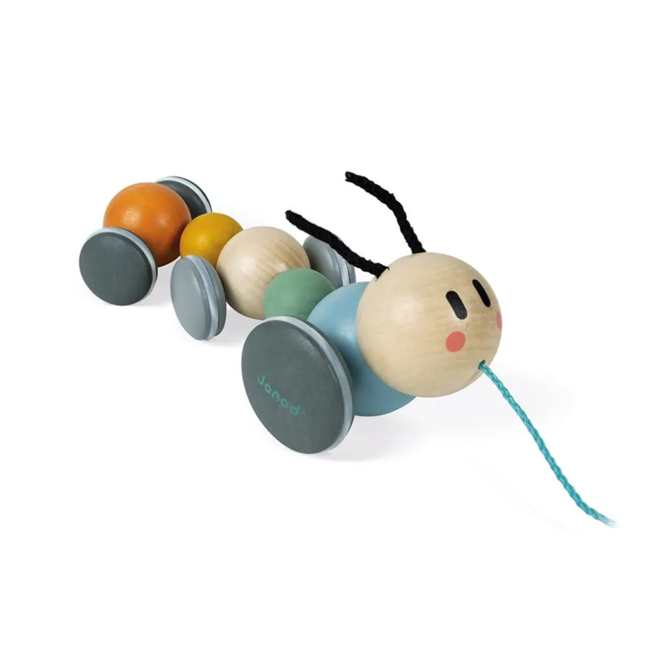 chenille__promener_sweet__7.webp Janod Jouets À Tirer Et À Pousser>Chenille à Promener Sweet Cocoon en Bois pour Bébé