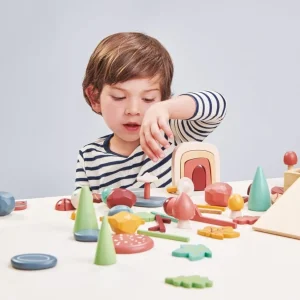 Tender Leaf Jouets À Empiler Et À Encastrer>Coffret à Empiler en Bois Petits Trésors de la Forêt