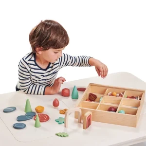 Tender Leaf Jouets À Empiler Et À Encastrer>Coffret à Empiler en Bois Petits Trésors de la Forêt