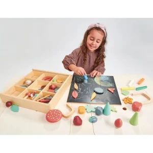 Tender Leaf Jouets À Empiler Et À Encastrer>Coffret à Empiler en Bois Petits Trésors de la Forêt