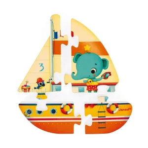 Janod Puzzles Premier Âge>Coffret 4 Puzzles en Bois pour Enfant Vacances 3D