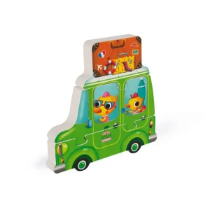 Janod Puzzles Premier Âge>Coffret 4 Puzzles en Bois pour Enfant Vacances 3D
