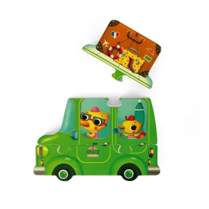 Janod Puzzles Premier Âge>Coffret 4 Puzzles en Bois pour Enfant Vacances 3D