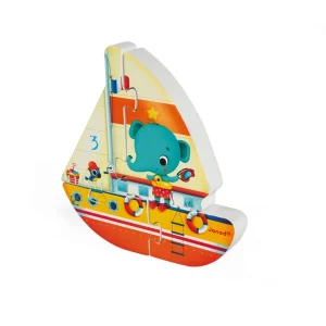 Janod Puzzles Premier Âge>Coffret 4 Puzzles en Bois pour Enfant Vacances 3D
