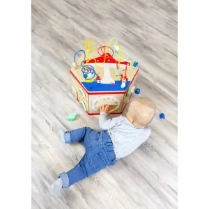 Small Foot Bouliers, Looping Et Tables Multi-activités>Cube d'activités hexagonal en bois bébé - Jeu d'éveil