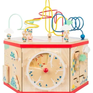 Small Foot Bouliers, Looping Et Tables Multi-activités>Cube d'activités hexagonal en bois bébé - Jeu d'éveil