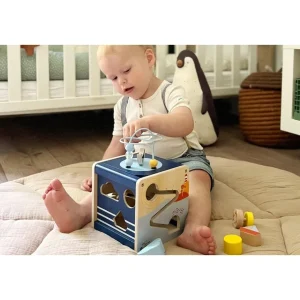 Small Foot Bouliers, Looping Et Tables Multi-activités>Cube de Motricité en Bois pour Bébé - Voyage Marin