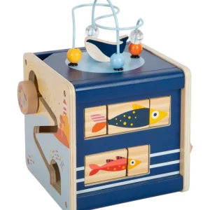 Small Foot Bouliers, Looping Et Tables Multi-activités>Cube de Motricité en Bois pour Bébé - Voyage Marin