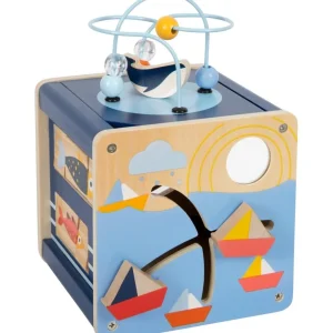 Small Foot Bouliers, Looping Et Tables Multi-activités>Cube de Motricité en Bois pour Bébé - Voyage Marin