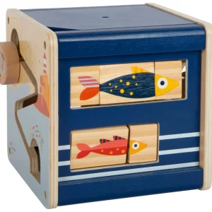 Small Foot Bouliers, Looping Et Tables Multi-activités>Cube de Motricité en Bois pour Bébé - Voyage Marin