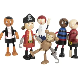 Small Foot Petits Univers | Maisons De Poupées Et Accessoires>Ensemble Figurines en Bois - Bande de Pirates
