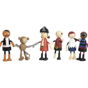 Small Foot Petits Univers | Maisons De Poupées Et Accessoires>Ensemble Figurines en Bois - Bande de Pirates
