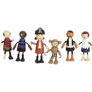 Small Foot Petits Univers | Maisons De Poupées Et Accessoires>Ensemble Figurines en Bois - Bande de Pirates