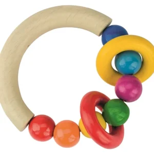 Heimess Premiers Jeux D'éveil Et Accessoires Bébé>Hochet anneau semi-rigide en bois - Arc-en-ciel