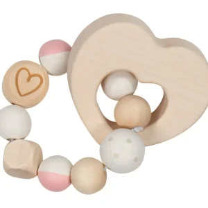 Heimess Premiers Jeux D'éveil Et Accessoires Bébé>Hochet en Bois Bébé - Un Cœur pour mon Petit Cœur