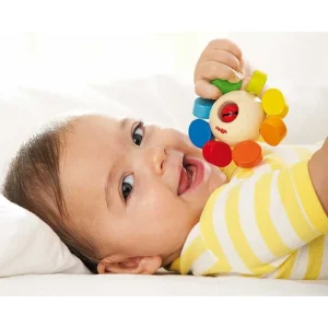 Haba Premiers Jeux D'éveil Et Accessoires Bébé>Hochet sonore pour bébé en bois - Jolie fleur