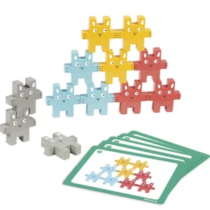 Goula Jouets À Empiler Et À Encastrer>Jeu à empiler en bois Pyramide lapinous acrobates