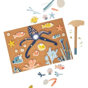 Small Foot Loisirs Créatifs>Jeu de Clous en Bois pour Enfant Profondeurs Marines