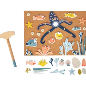 Small Foot Loisirs Créatifs>Jeu de Clous en Bois pour Enfant Profondeurs Marines