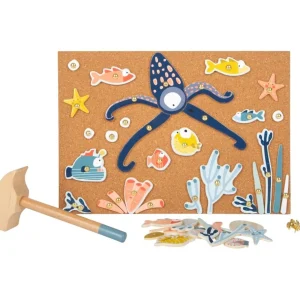 Small Foot Loisirs Créatifs>Jeu de Clous en Bois pour Enfant Profondeurs Marines