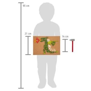 Small Foot Loisirs Créatifs>Jeu de Clous en Bois pour Enfant - Dragon