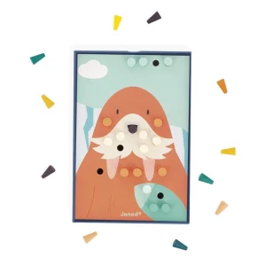 Janod Couleurs Et Formes>Jeu de Mosaïques en Bois Animaux pour Enfant