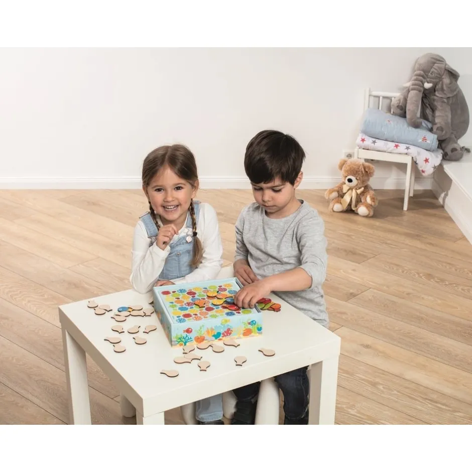 jeu_de_socit_en_bois_enfa_10.webp Beleduc Jeux De Mémoire Et D'association>Jeu de société en bois Enfant Banc de poissons