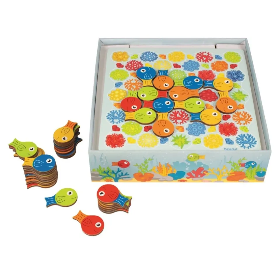 jeu_de_socit_en_bois_enfa_2.webp Beleduc Jeux De Mémoire Et D'association>Jeu de société en bois Enfant Banc de poissons