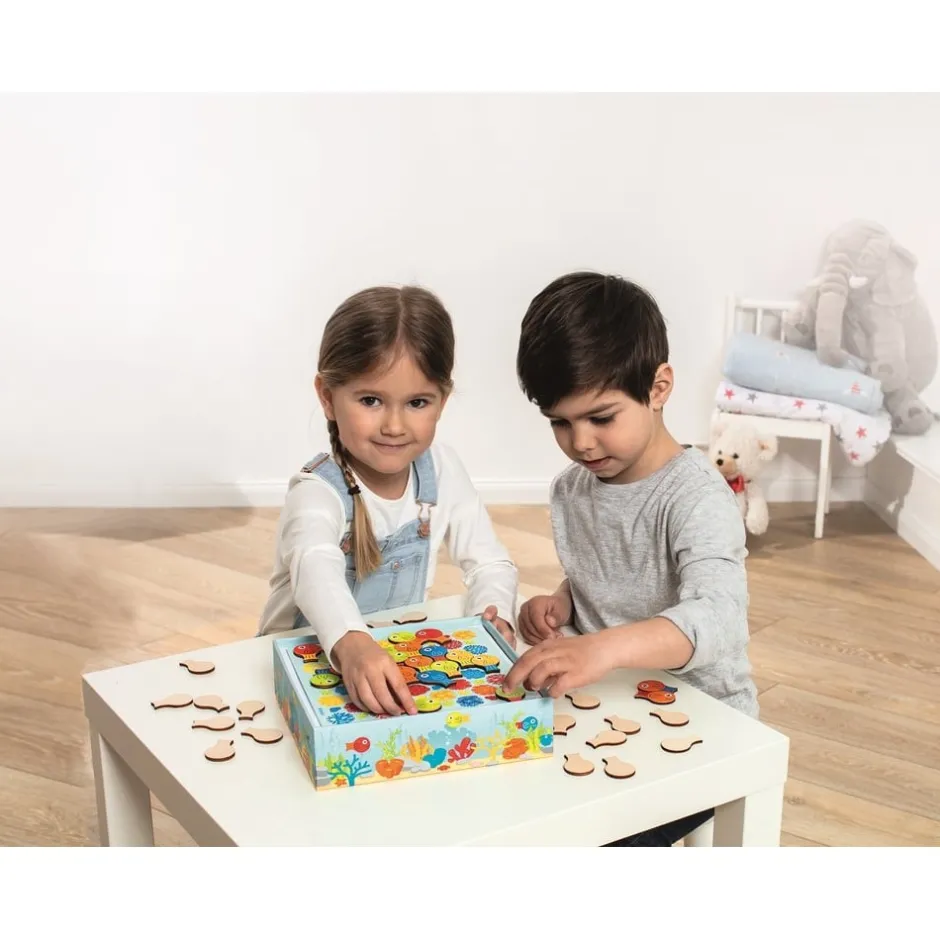 jeu_de_socit_en_bois_enfa_7.webp Beleduc Jeux De Mémoire Et D'association>Jeu de société en bois Enfant Banc de poissons