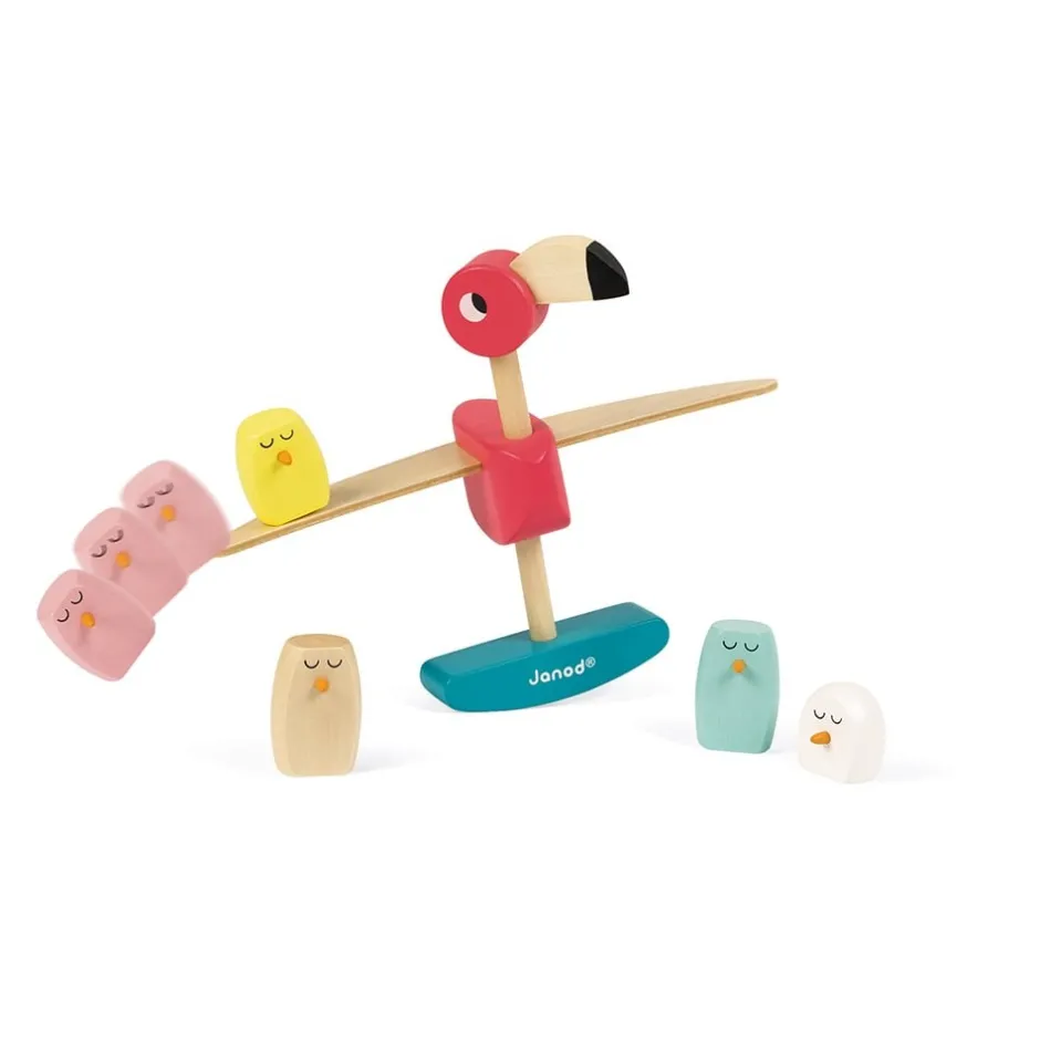 jeu_dquilibre_en_bois_pou_2.webp Janod Jeux D'adresse Et D'équilibre>Jeu d'Équilibre en Bois pour Enfant - Flamant rose