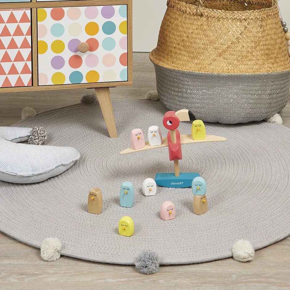 jeu_dquilibre_en_bois_pou_3.webp Janod Jeux D'adresse Et D'équilibre>Jeu d'Équilibre en Bois pour Enfant - Flamant rose