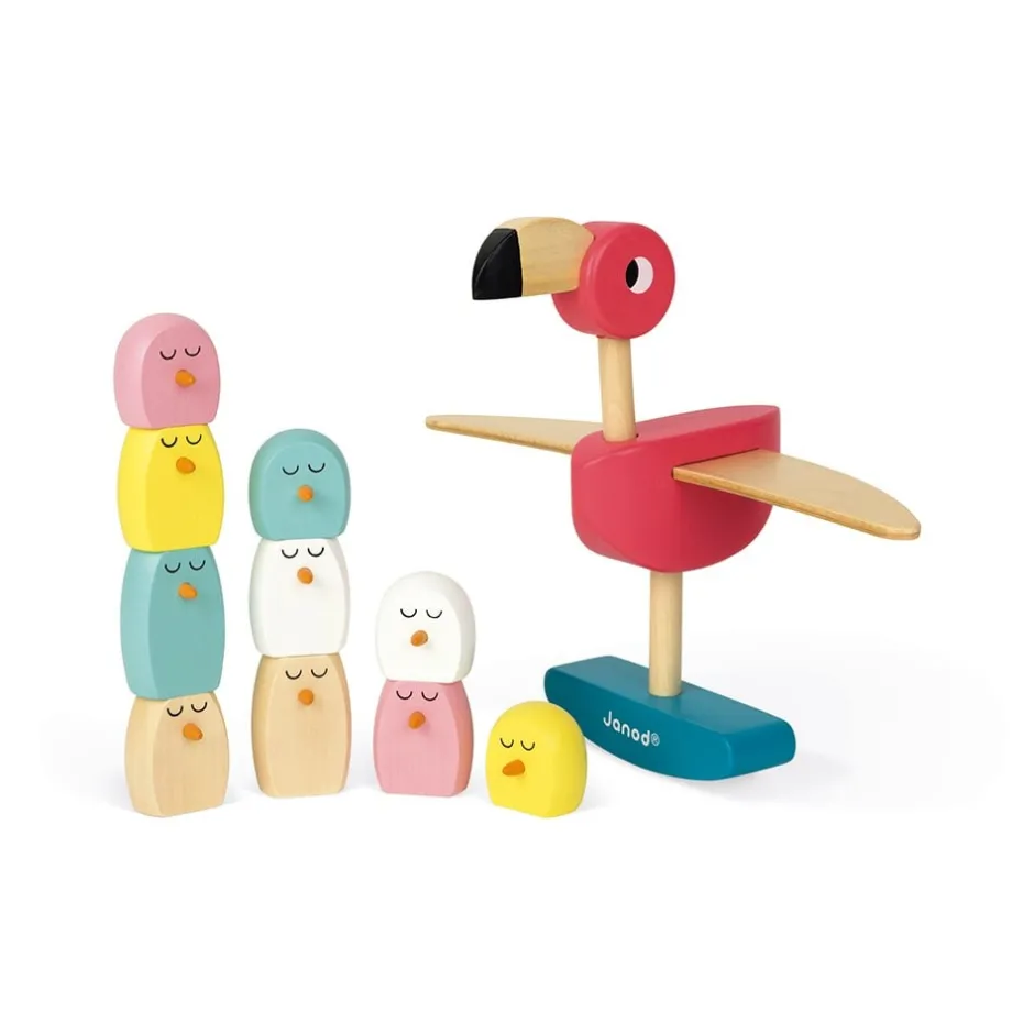 jeu_dquilibre_en_bois_pou_4.webp Janod Jeux D'adresse Et D'équilibre>Jeu d'Équilibre en Bois pour Enfant - Flamant rose