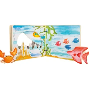Small Foot Livres D'éveil>Livre d'Éveil en Bois pour Bébé - Vie sous la Mer