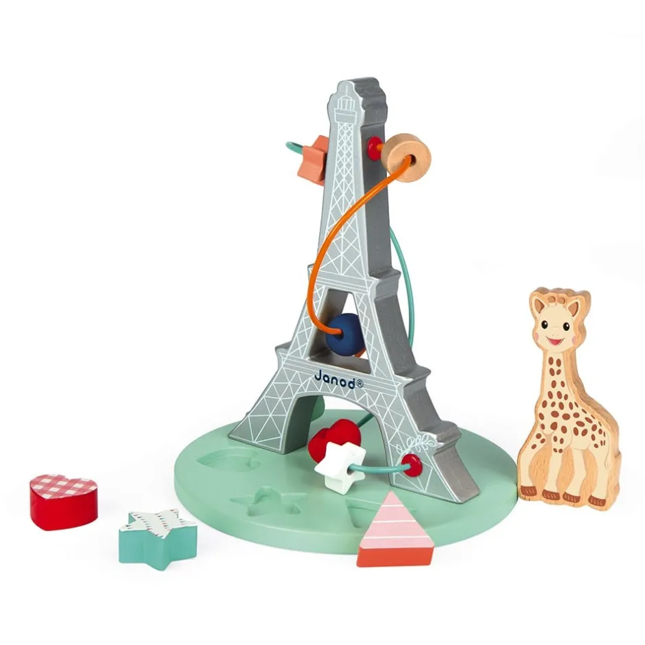 looping_sophie_la_girafe__3.webp Janod Bouliers, Looping Et Tables Multi-activités>Looping Sophie la girafe en bois pour bébé Eveil