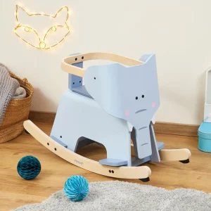 Janod Jouets À Bascule Et Porteurs>Éléphant à Bascule en Bois pour Bébé