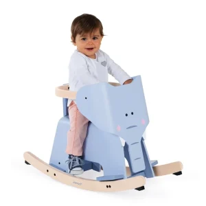 Janod Jouets À Bascule Et Porteurs>Éléphant à Bascule en Bois pour Bébé