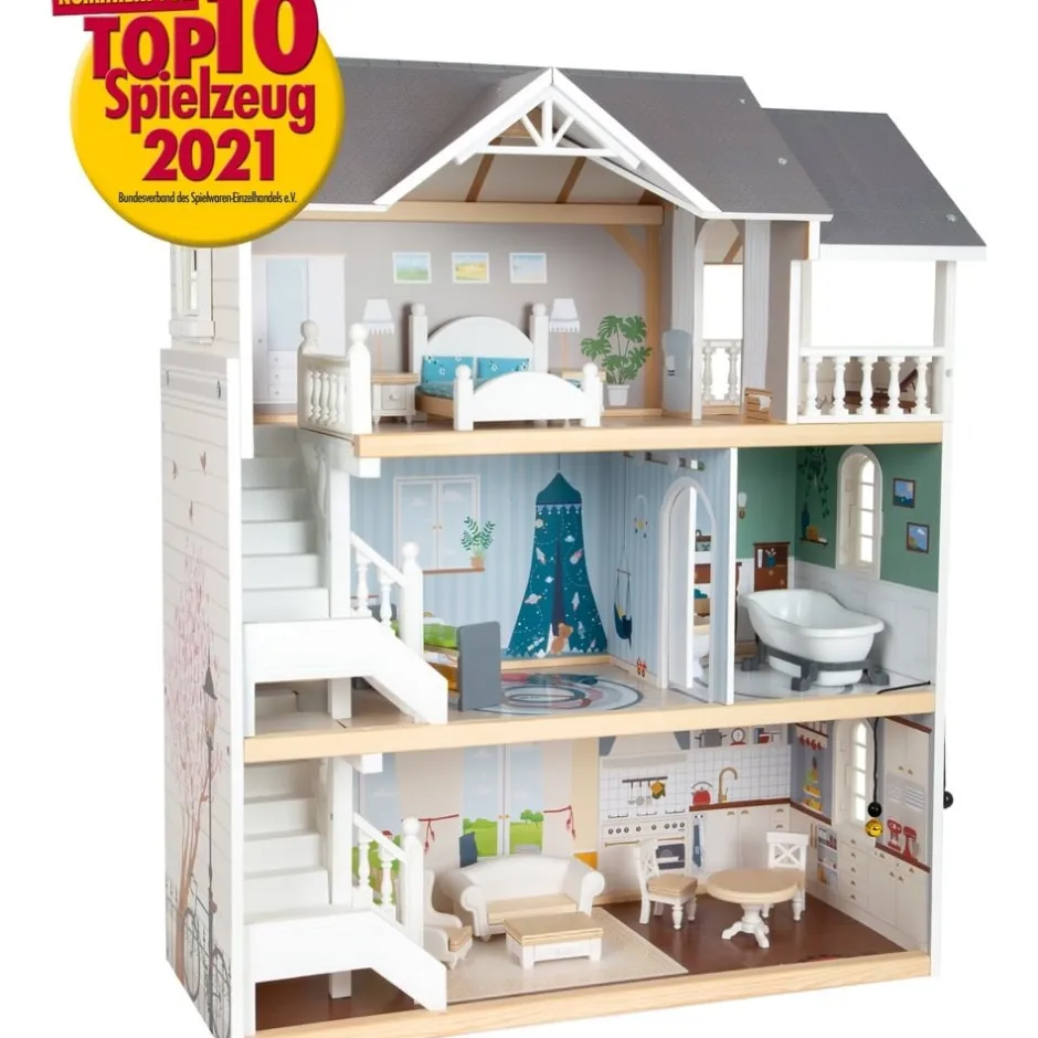 maison_de_poupe_pour_enfa_7-1.webp Small Foot Maisons De Poupées Et Accessoires>Maison de Poupée pour Enfants - Manoir