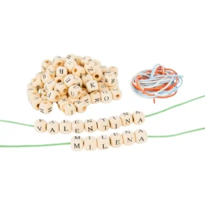 Small Foot Loisirs Créatifs>Perles en Bois à Enfiler - Alphabet pour Enfant