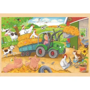 Goki Puzzles>Puzzle 24 Pièces Bois pour Enfant - À la ferme