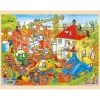 Goki Puzzles>Puzzle 96 Pièces en Bois pour Enfant Un Chantier Animé
